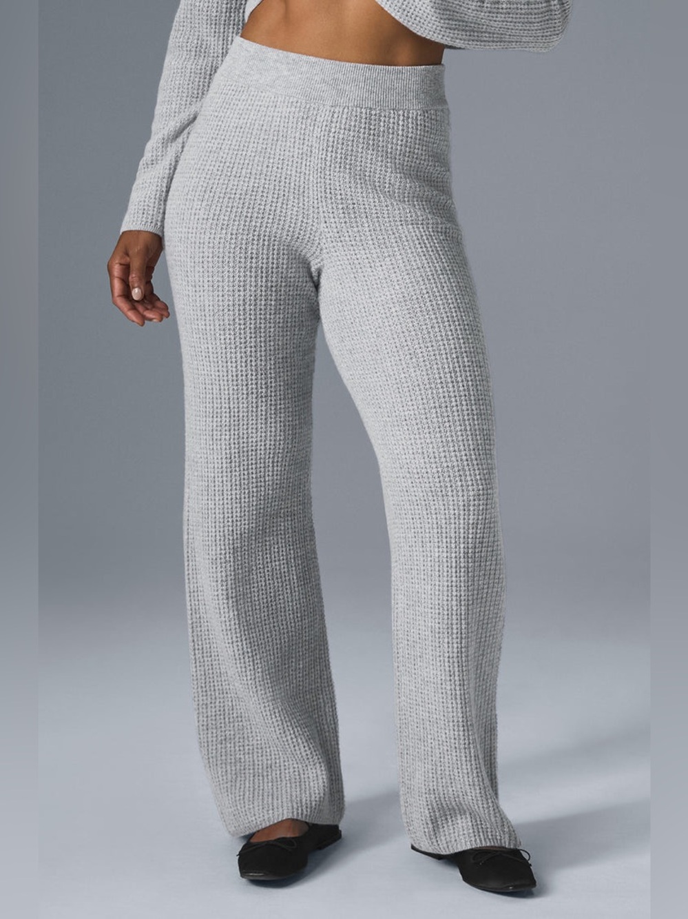 ALO Cashmere Waffle Pant Large NEW